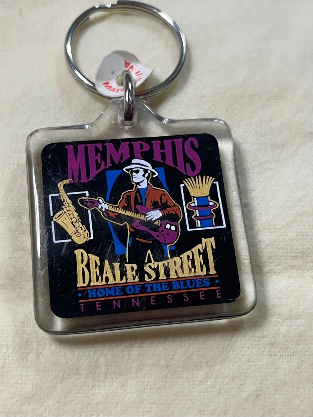 Vintage Beale Street Keychain - Black, Purple, Gold
